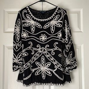 Embroidered knit top